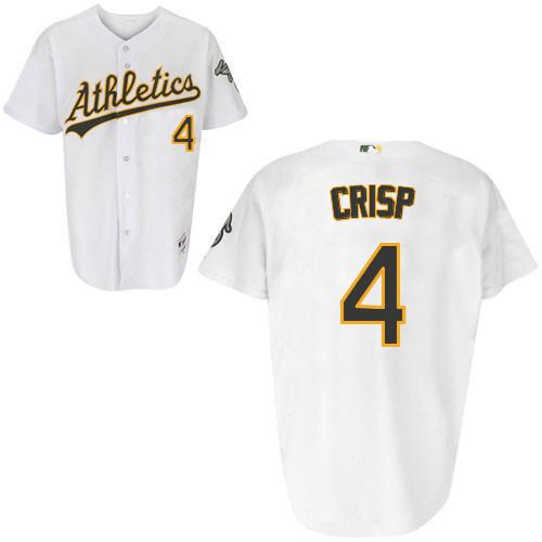 Coco Crisp #4 Youth Baseball Jersey-Oakland Athletics Authentic Home White Cool Base MLB Jersey